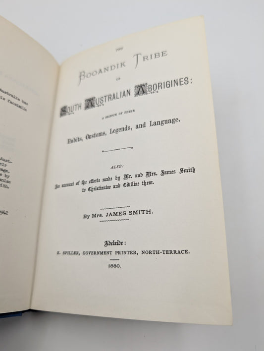 The Booandik Tribe South Australian Aborigines- 1965 Reprint of 1880 History