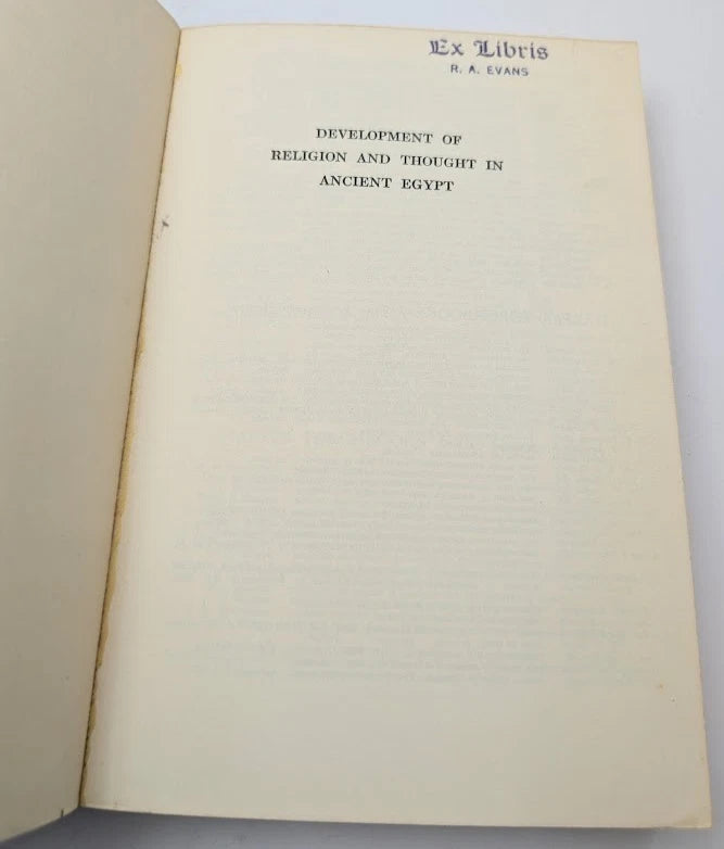 Development of Religion and Thought in Ancient Egypt James H Breasted PB 1959