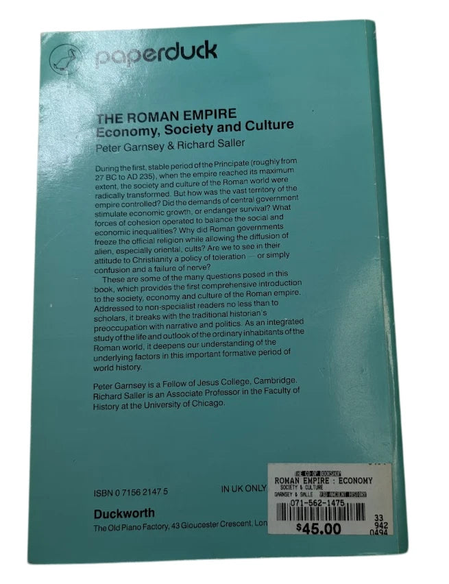 Roman Empire Economy Society Culture by Garnsey & Saller