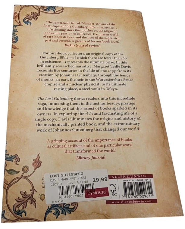 The Lost Gutenberg, actual Pearl Press paperback copy, photograph 2 of 8
