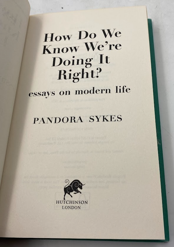 How Do We Know We're Doing It Right?, actual Pearl Press hardcover copy, photograph 4 of 7