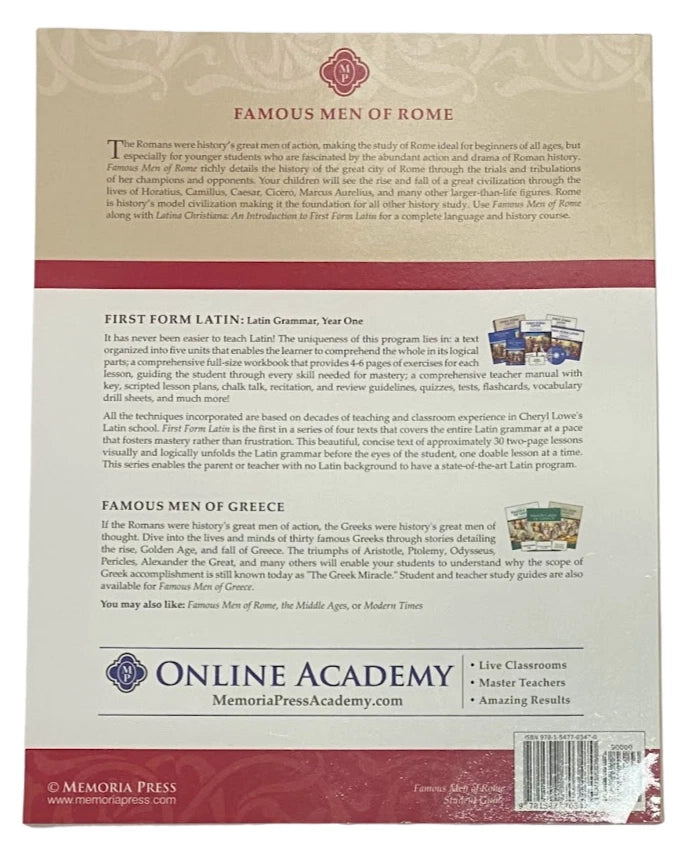 Famous Men of Rome Student Guide 3rd Ed Cheryl Lowe Leigh Lowe