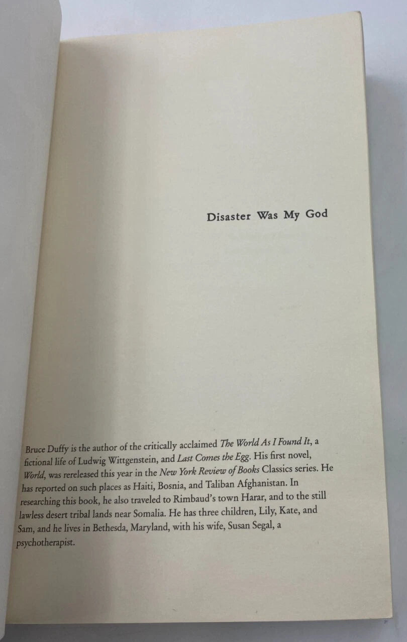 Disaster Was My God Bruce Duffy  -Biographical Fiction Poet Rimbaud
