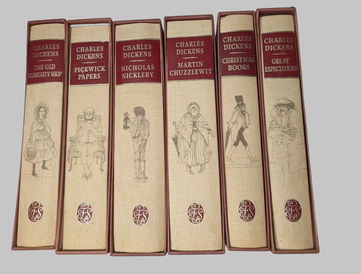 Charles Dickens Folio Society 6 Volume set with Charles Keeping art and all Slipcases
