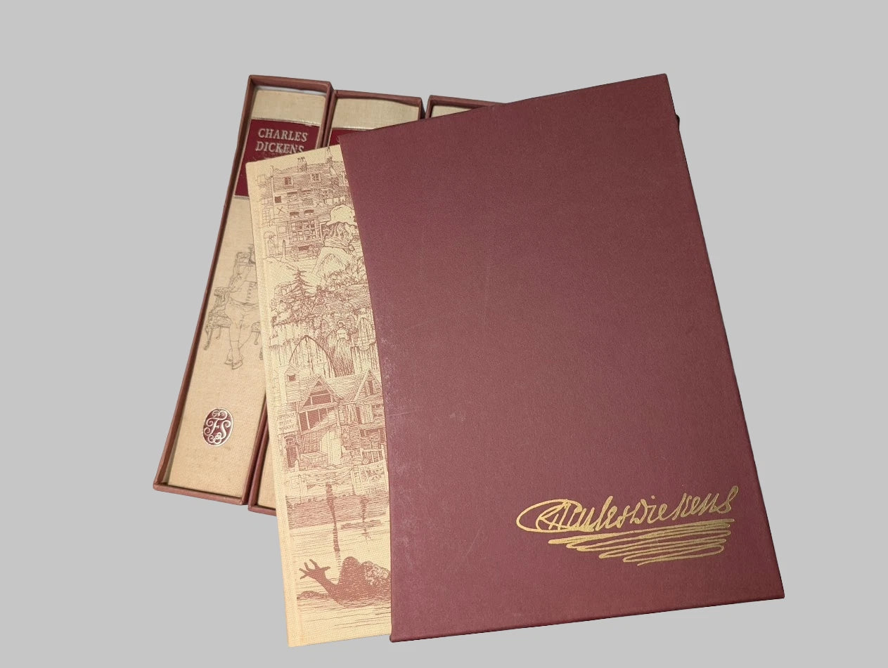 Charles Dickens Folio Society 6 Volume set with Charles Keeping art and all Slipcases