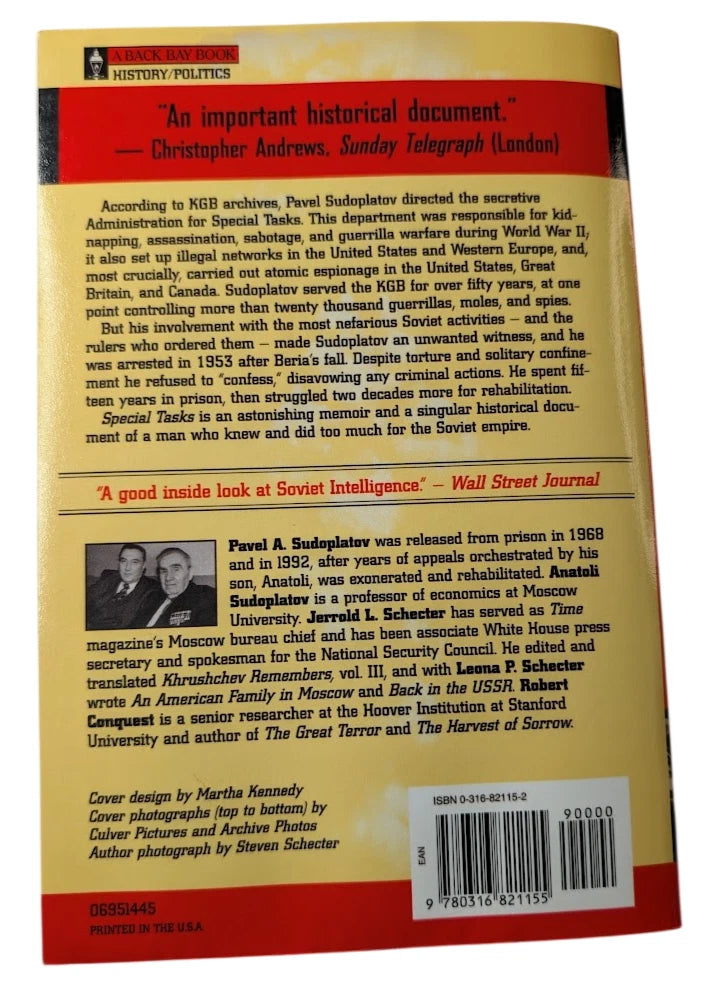 Special Tasks: The Memoirs of an Unwanted Witness, a Soviet Spymaster - actual copy, photograph 2