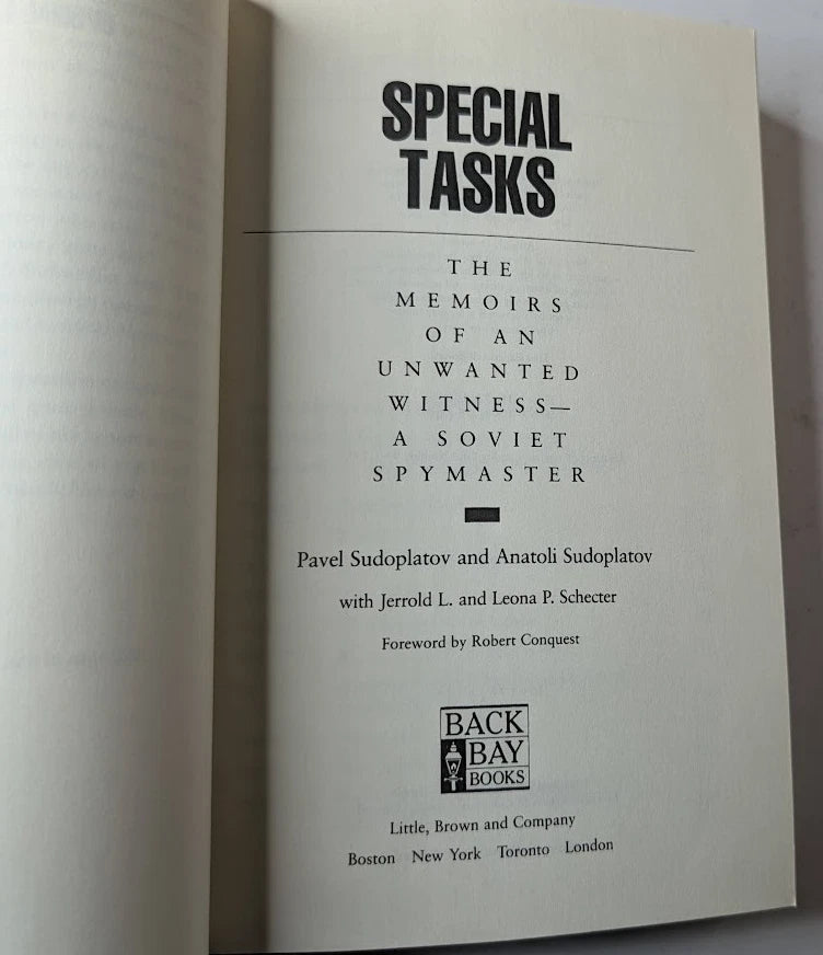 Special Tasks: The Memoirs of an Unwanted Witness, a Soviet Spymaster - actual copy, photograph 4