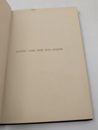 Leading Cases Done into English, actual 1892 copy, photograph 4 of 7